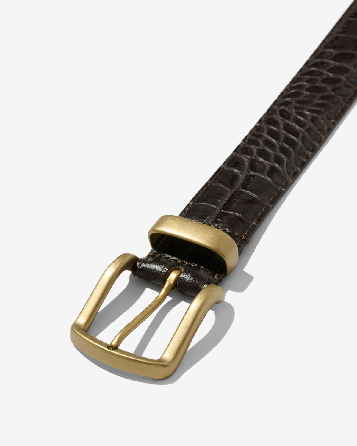 Croc Embossed Metal Tip Belt