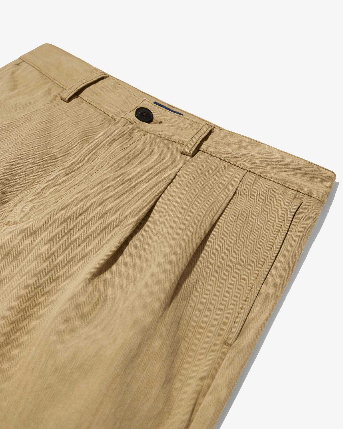 Double-Pleat Herringbone Pant